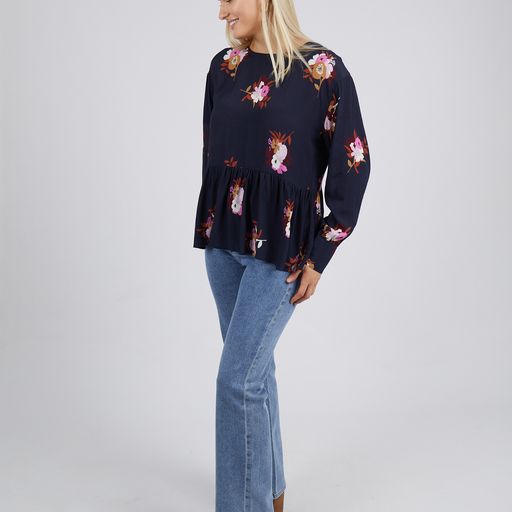 Posy Floral Blouse - Navy