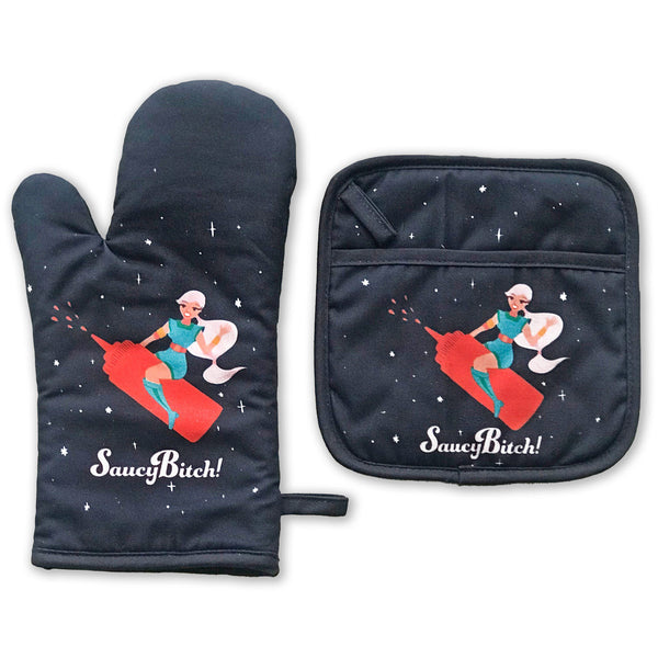Double Trouble Oven Mitt & Pot Holders - Various Designs available.