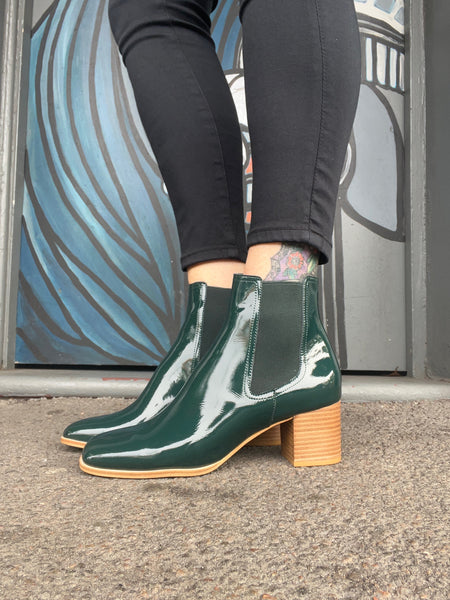Vepna Boots - Forest Patent Leather