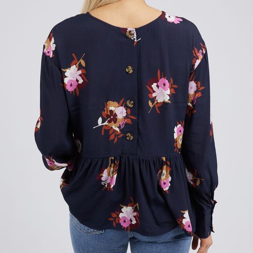 Posy Floral Blouse - Navy