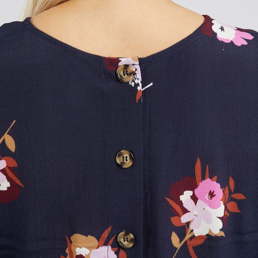Posy Floral Blouse - Navy